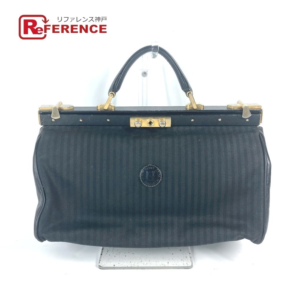 FENDI Doctor Bag Pecan Handbag Leather Black